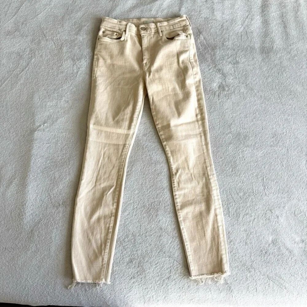 NWOT Mother High Waisted Looker Ankle Fray Out of Nowhere Khaki Jeans
